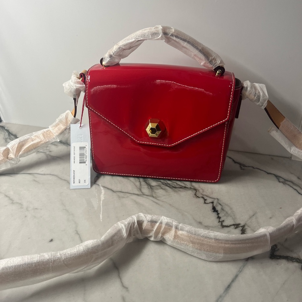 Frances Valentine Mini Midge Red Patent Leather Women's Bag